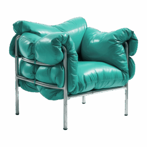 Living Room Accent Chair - Teal, Leather
